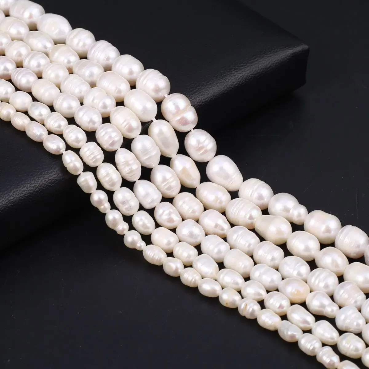 Color: WHITE, Item Diameter: 8mm - Rice Beads A Quality Natural Freshwater Pearls 5-6mm Loose Spacer Beads for Jewelry Making Supplies DIY Women Necklace Bracelet
