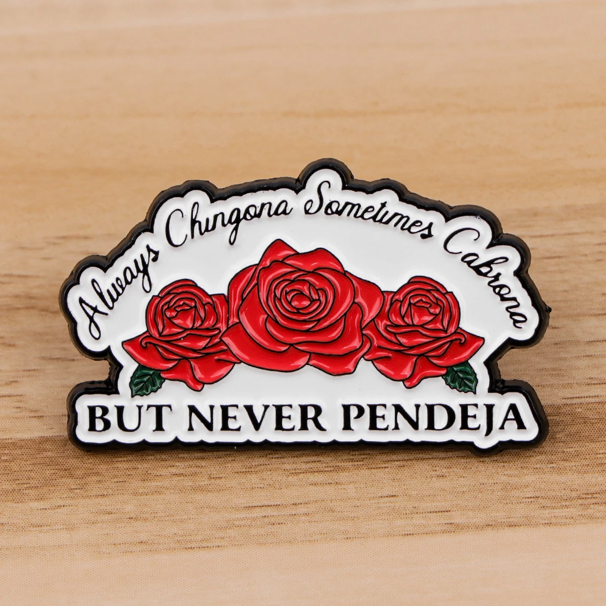 Metal color: PURPLE, Color: WHITE, Main Stone Color: WHITE - Rose Enamel Pin Lapel Pins Badges on Backpack Women Funny Quotation Brooch Clothes Jewelry Fashion Accessories Gift