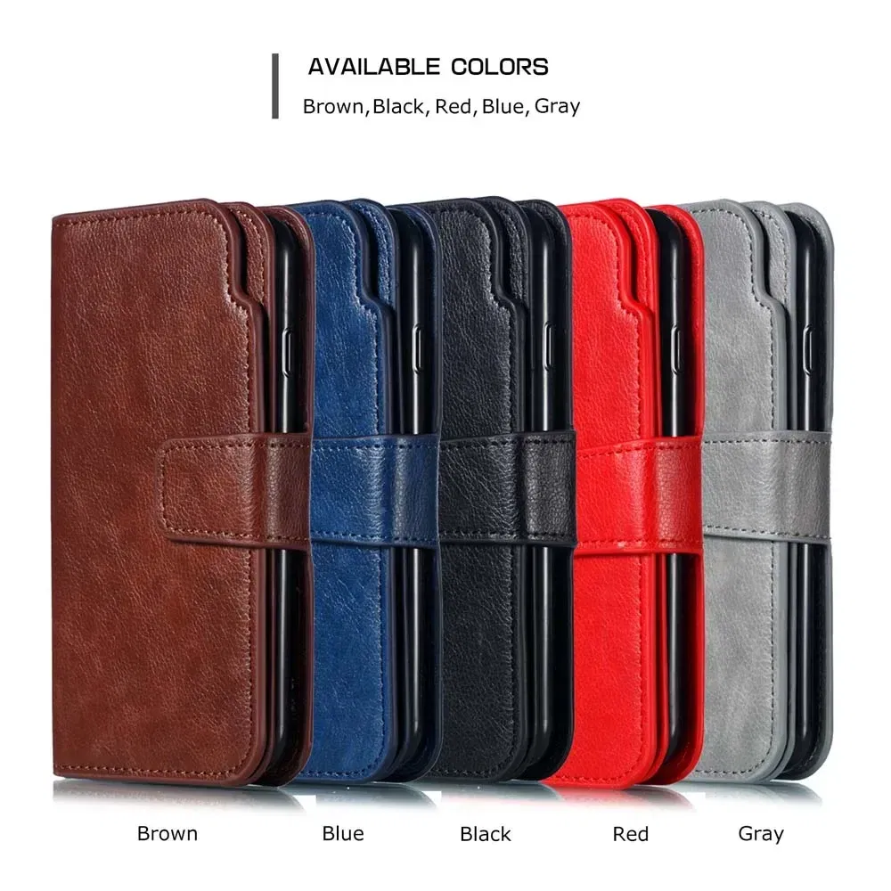 Color: Blue, Material: Aluminum - Flip Leather Case for Redmi Note 13 12 11 Pro 13C 9 9A 9C Wallet Card Cover For Xiaomi 13T 11T Poco X5 C65 M6 X4 Pro