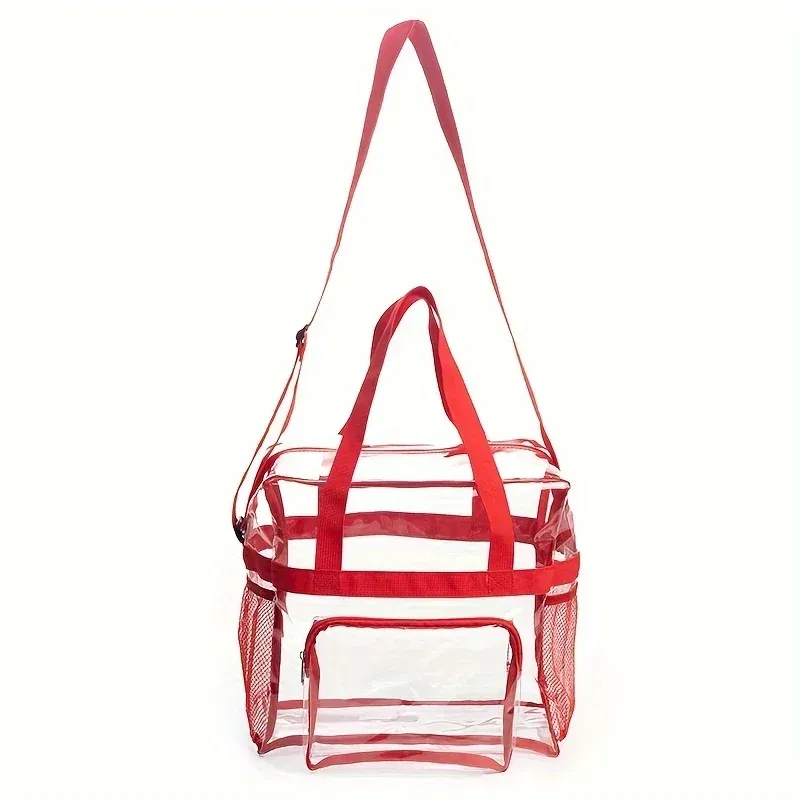 Color: black - Portable PVC Travel Bag with Large Capacity and Transparent Design for Easy Organization and Washing