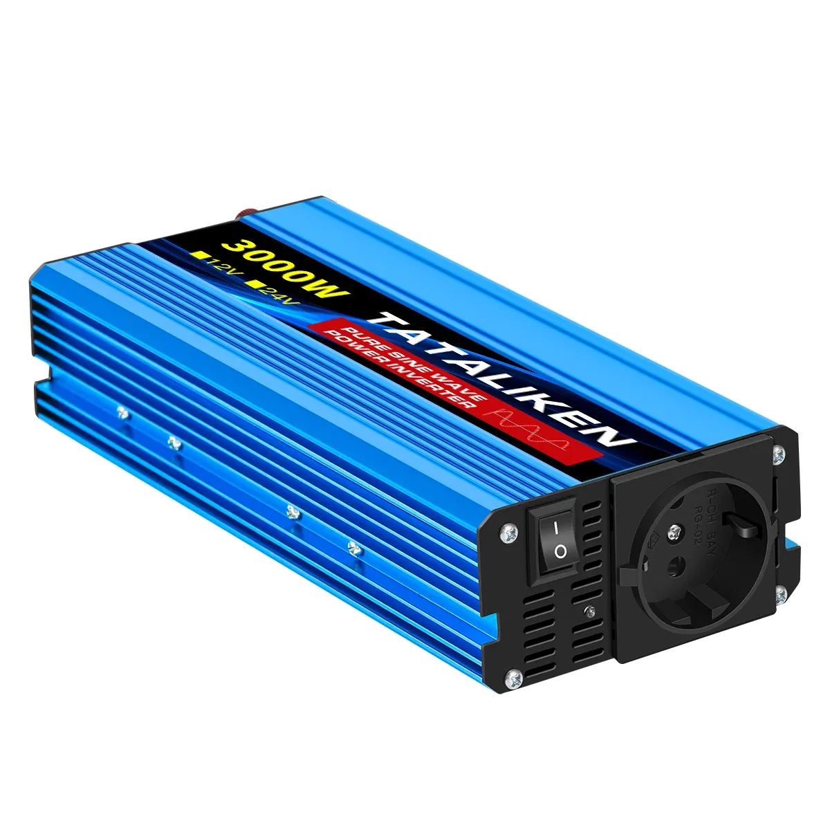 Color Name: Red - Pure Sine Wave Inverter 1600W/2200W/3000W/4000W DC 12V/24V to AC 220V 50hz Power Inverter Charger Converter Adapter EU Socket