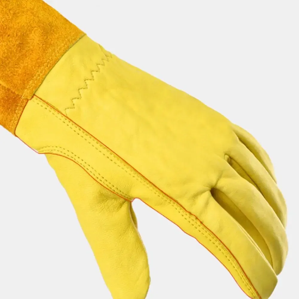 Color: Yellow, Size: PP - Pruning Garden Gloves Anti-scratch Faux Leather Protective Gloves Reusable Fruit Picking Shrub Pruning Trimming Hand Protector