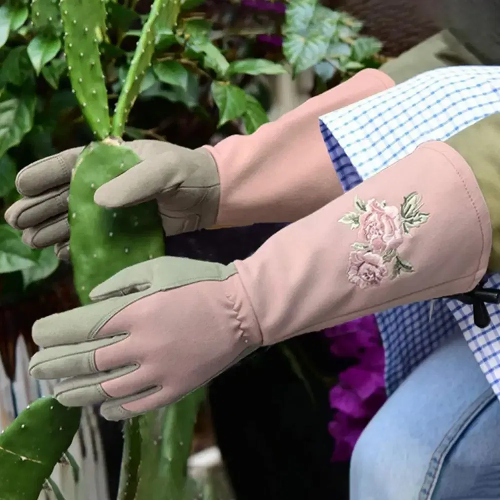 Color: Yellow, Size: PP - Pruning Garden Gloves Anti-scratch Faux Leather Protective Gloves Reusable Fruit Picking Shrub Pruning Trimming Hand Protector