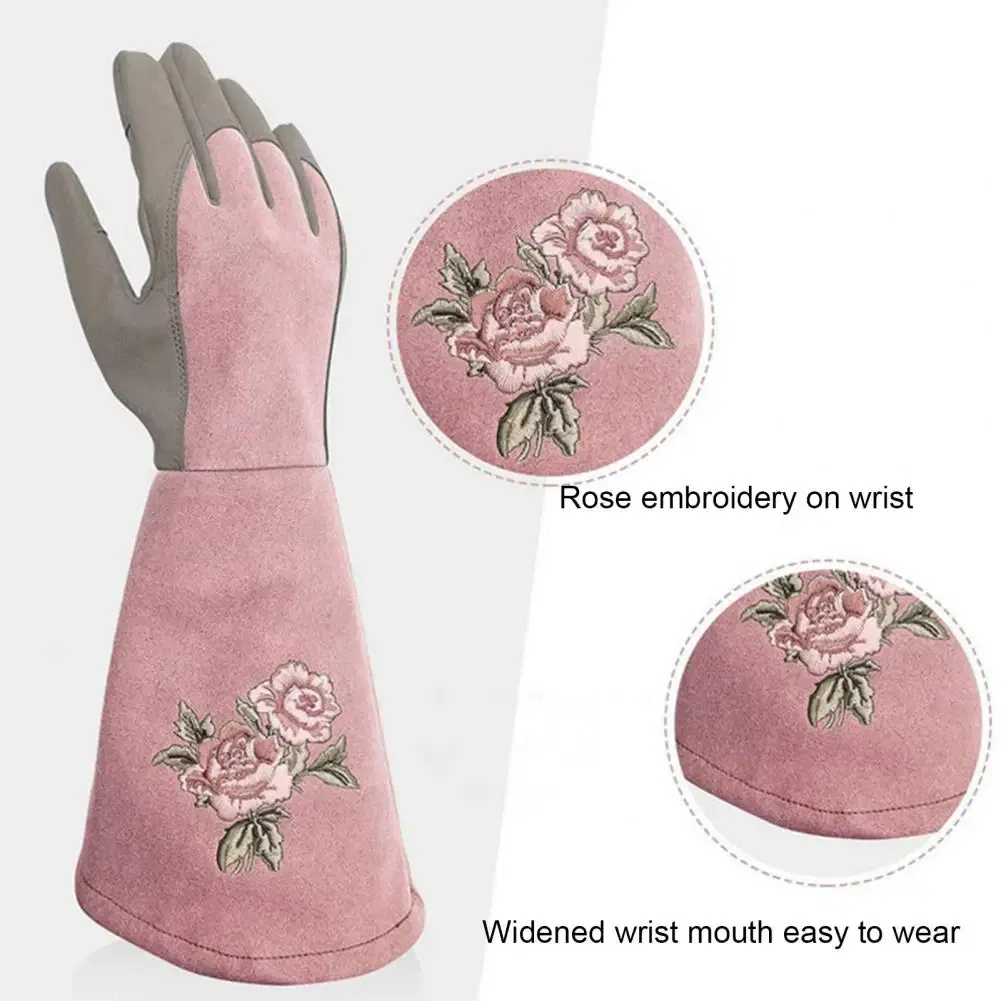 Color: Yellow, Size: PP - Pruning Garden Gloves Anti-scratch Faux Leather Protective Gloves Reusable Fruit Picking Shrub Pruning Trimming Hand Protector
