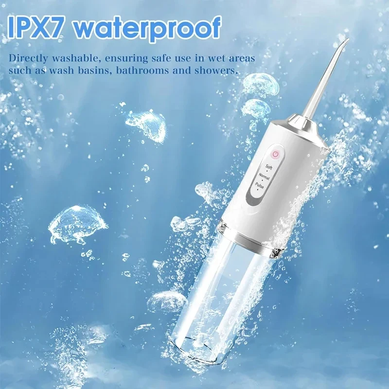 Color: Red - Xiaomi Portable Electric Dental Water Flosser Oral Irrigator Dental Bed Sprinkler Jet Toothpick 4 Nozzle Mouth Washing Machine