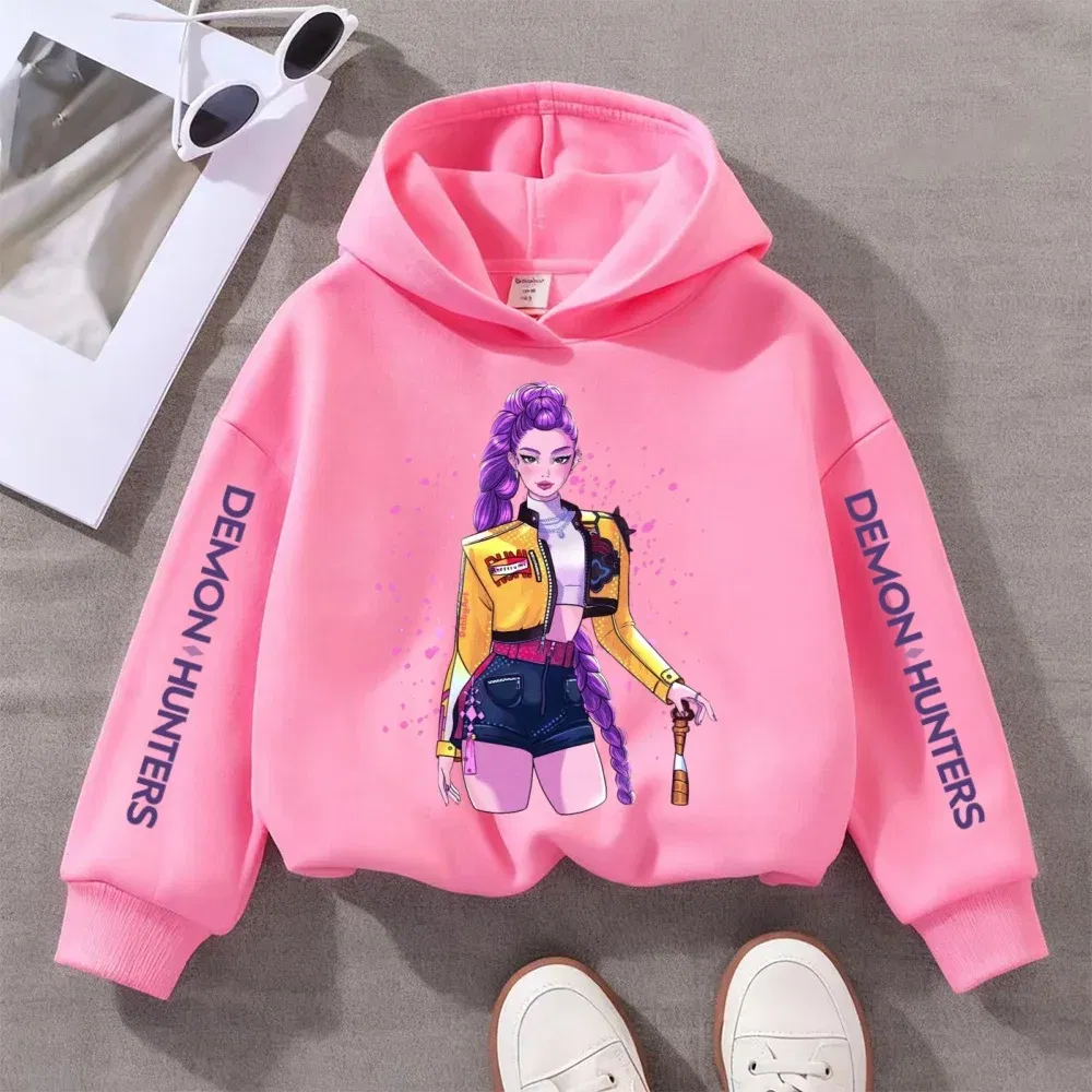 Color: Ivory, Kid Size: 140 - Kpop Witch Hunt Children's clothing, including men's and women's spring and autumn hoodies and fashionable sweatshirts