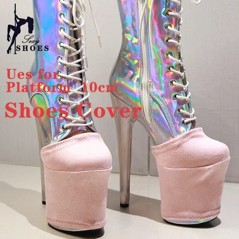 Color: Gold, Size: XXL - Suede Shoes Cover Steel Pole Dance Training Specific Protective Cover 10CM Platform Anti Slip Wear-resistant Boots Protective