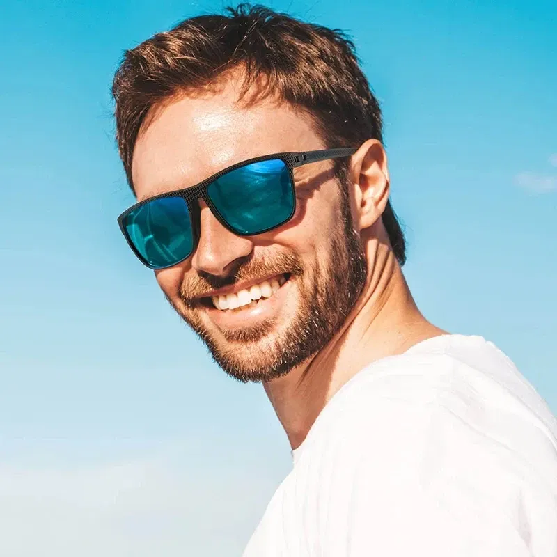 Lenses Color: Blue-gray - 2/3PCS Amazing Men Polarized Sunglasses Unisex UV400 Glasses Fishing Goggles Outdoor Sport Eyewear  for Driving Fishing Cycling
