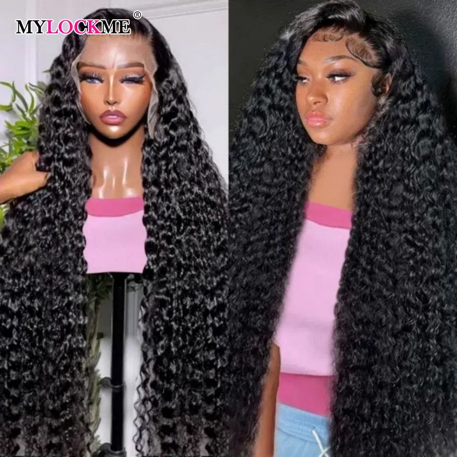 Color: #1B, Ships From: CHINA, Stretched Length: 30Inches, Density: 150% - 13x4 13x6 Deep Wave HD Lace Front Wigs for Women Pre Plucked Brazilian 4x4 Lace Closure Human Hair Wig Curly Lace Frontal Wigs