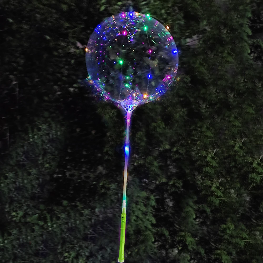 Color: Agate, Ballon Size: 10inch, Shape: O - 1/5/10/20/30pcs LED Light Up BoBo Balloons Colorful 3 Levels Flashing Handle 20 Inches Bubble Balloon 70cm Stick