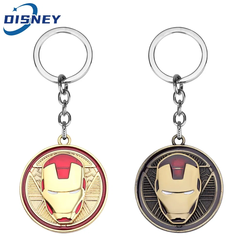 Color: WHITE, Ships From: CHINA - Marvel Avengers Superhero Iron Man Keychain for Men anxiety Jewelry Fun Rotate Decompress Keyrings Backpack Key Holder Pendant