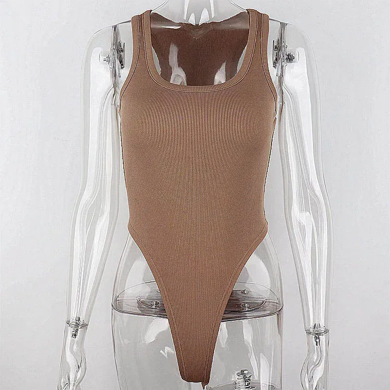 Color: black, Size: S - Sleeveless Knit Bodysuit for Women, Off Shoulder Halter Tops, Casual Street Bodycon, Sexy Clubwear, Hot Summer, 2024
