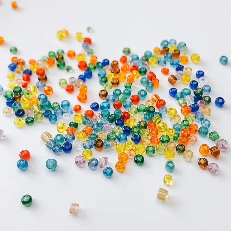 Color: Gold, Item Diameter: 4mm - 2mm 3mm 4mm Glass Seed Loose Beads Small Charms DIY Craft Bracelet Beads for Jewelry Making Supplies Necklace Accessories