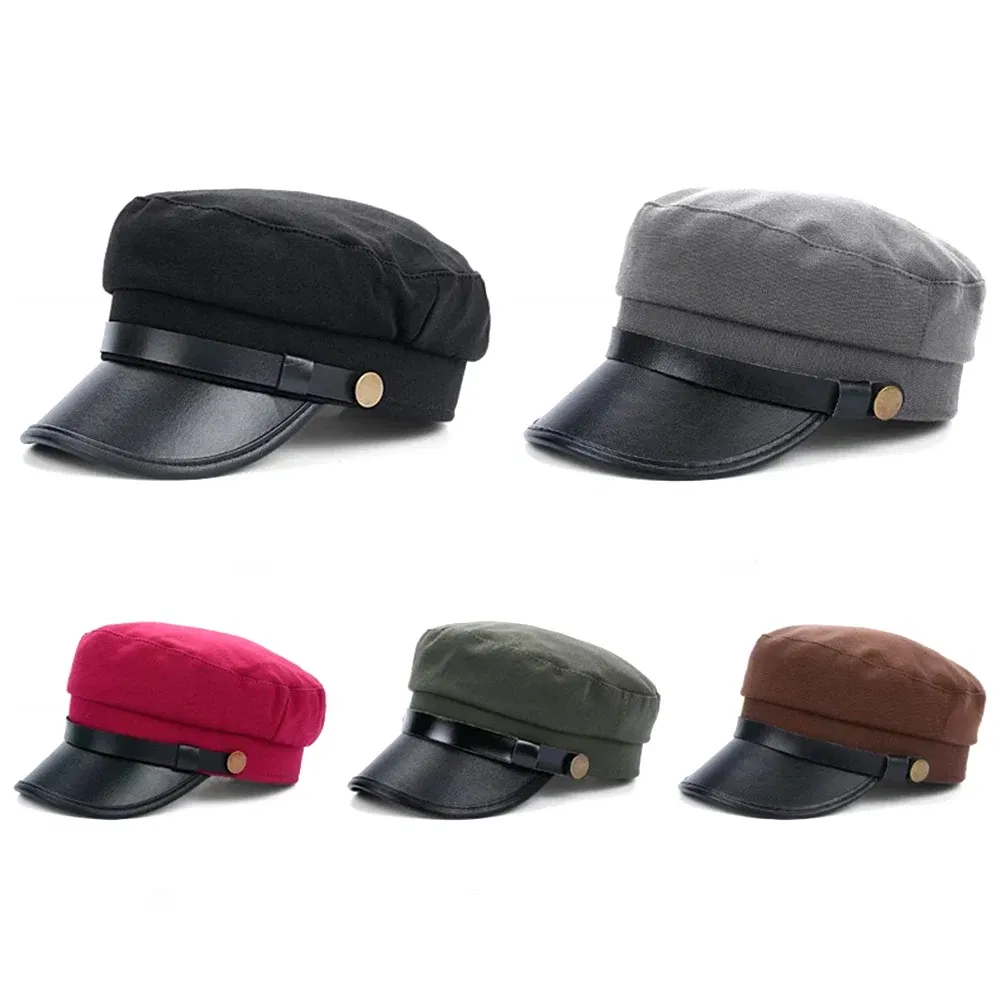 Color: WHITE, Hat Size: One Size - Autumn winter beret women black Retro men baker Newsboy hat Casual Spring British Classic Female Gatsby Flat Hats Military cap