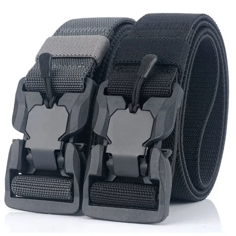 Color: DEEP BLUE, Belt Length: 125cm, Ships From: CHINA - Military Nylon Tactical Belt for Men Women Unisex Magnetic Quick Release Buckle Army Outdoor Training Waist Belts Strap Nylon