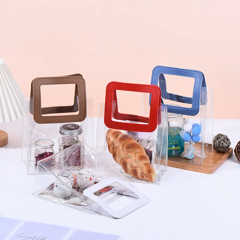 Color: Light green, Gift Box Size: Other - 1PC Clear Candy Handbag PVC Gifts Cosmetics Bag Transparent Souvenir Packaging Bags Tote Xmas Birthday Wedding Party Supplies