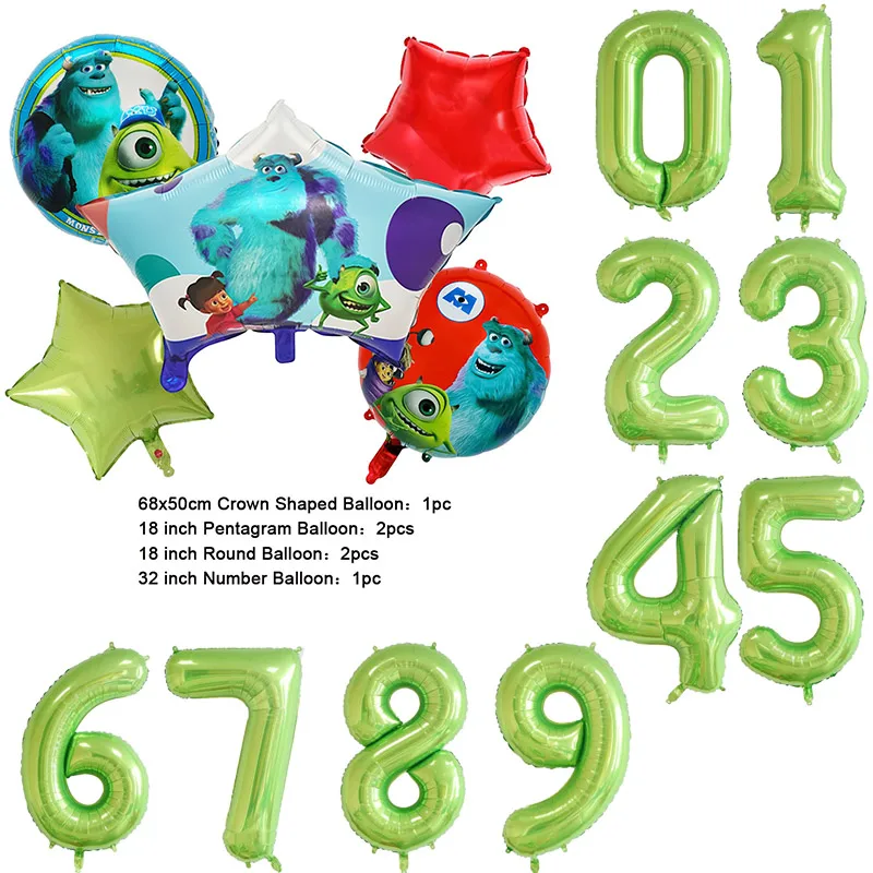 Color: plum, Capacity: 1250ml - Monsters University Monsters, Inc. James P. Sullivan Theme Birthday Party Decoration Crown Shaped Balloon Set Baby Shower