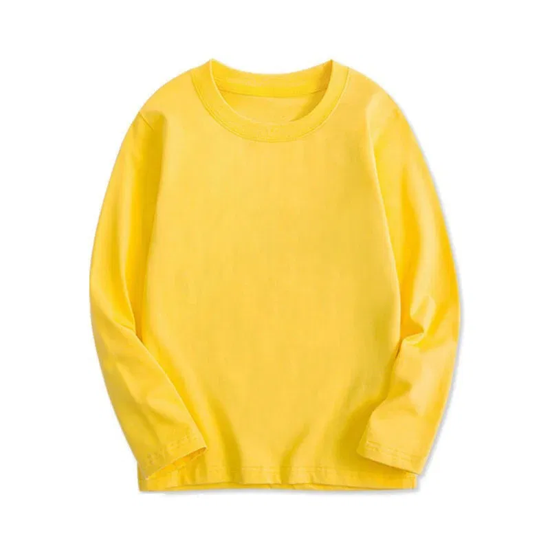 Color: Blue, Kid Size: 6 - Black White Basic Cotton T-shirt for Boys Girls Clothes Children's Long Sleeve Solid Tops Kids 2 to 14 Years Leasure Wear Tshirt