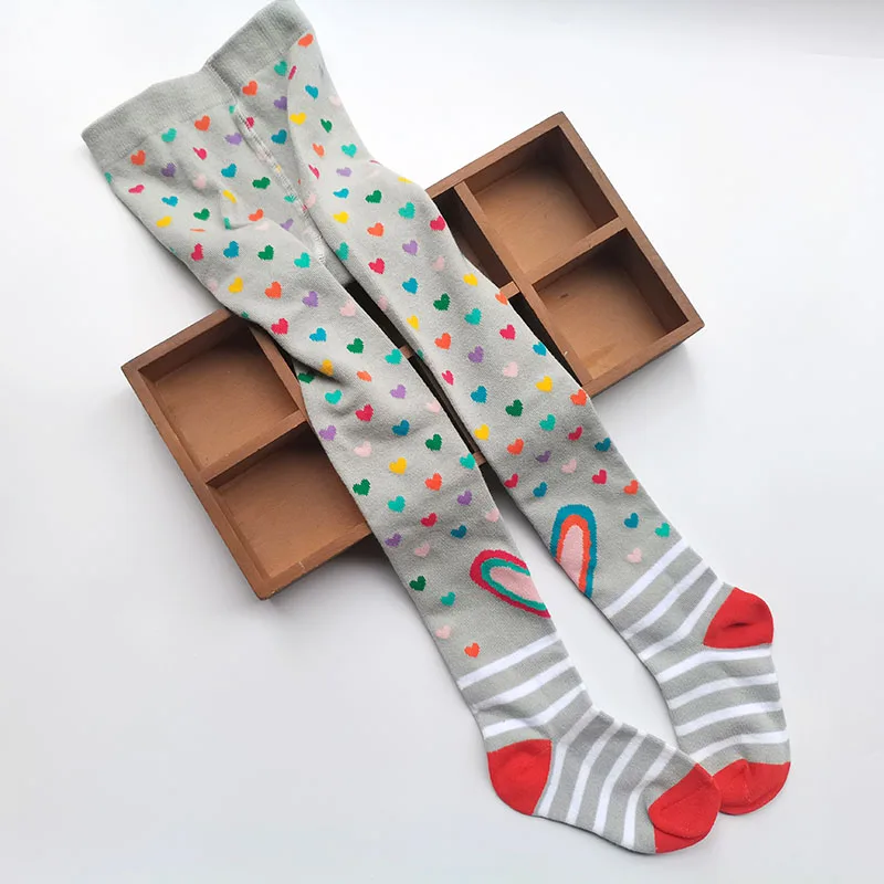 Color: GRAY, Size: L - 1 PCS Autumn Winter Children Stripe Pantyhose Stockings Baby  Girls Christmas Tights Kids Masquerade Party  Children's Clothes