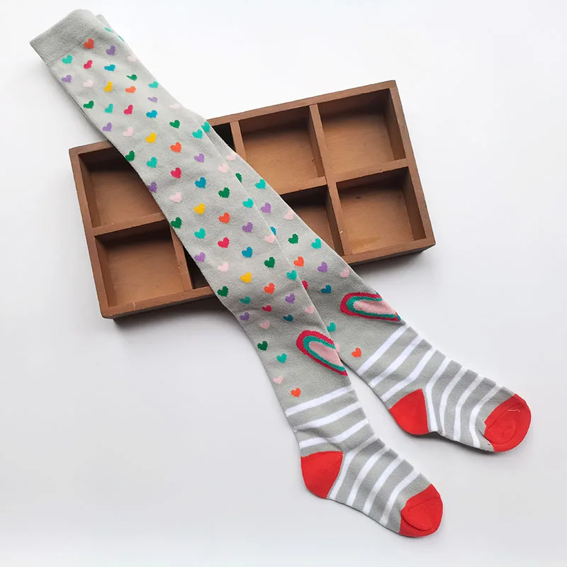 Color: GRAY, Size: L - 1 PCS Autumn Winter Children Stripe Pantyhose Stockings Baby  Girls Christmas Tights Kids Masquerade Party  Children's Clothes