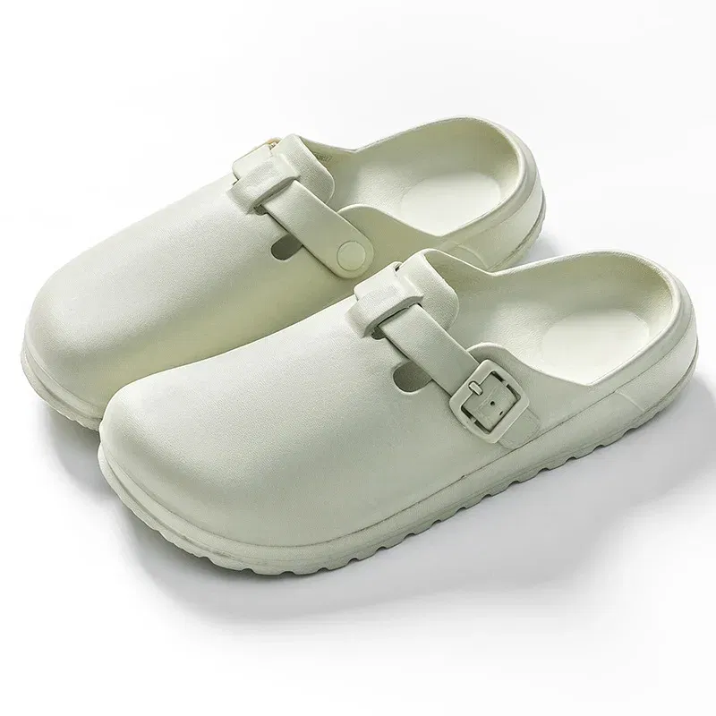 Color: LIGHT BLUE, Shoe Size: 44 - Eyriphy Women Clogs Slippers Men Working Shoes Nurses Soft Eva Slides Anti-Slip Lab Waterproof Medical Slippers Fashion Sandals