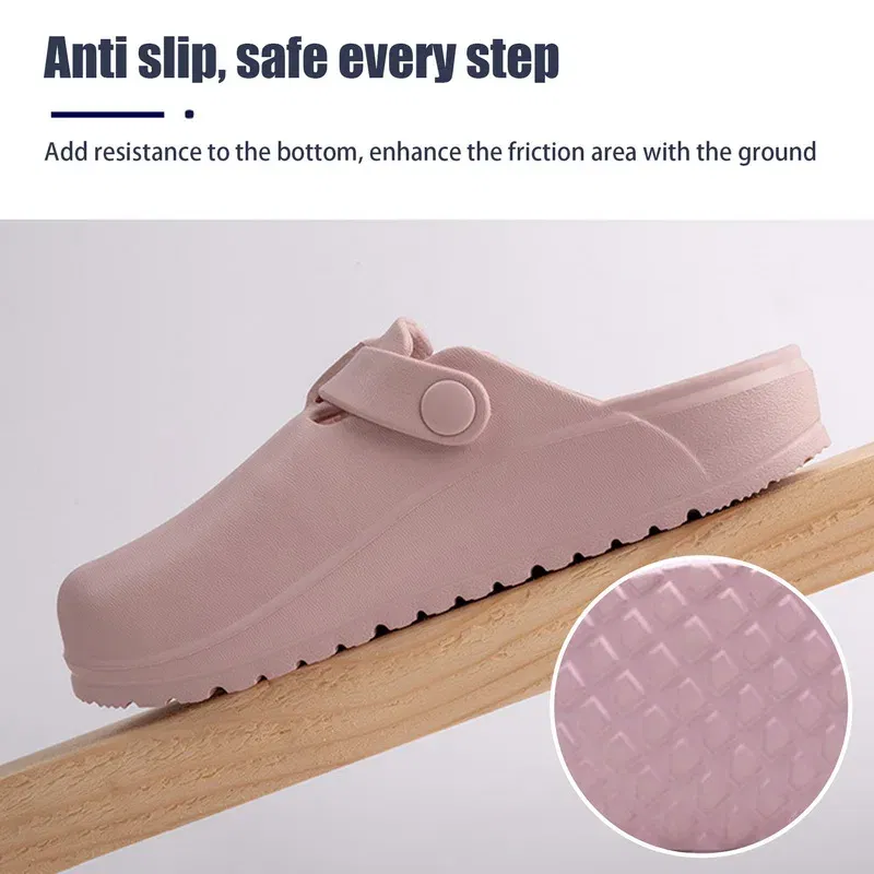 Color: LIGHT BLUE, Shoe Size: 44 - Eyriphy Women Clogs Slippers Men Working Shoes Nurses Soft Eva Slides Anti-Slip Lab Waterproof Medical Slippers Fashion Sandals