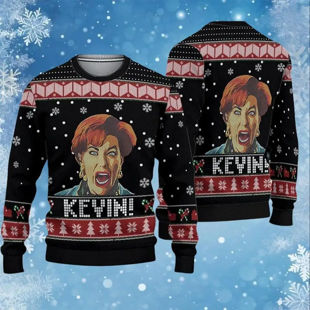 Color: GRAY, Size: XXXL - New Style Sweatshirt For Spending Christmas Alone At Home Ugly Christmas Pullover 2026 Fashionable Casual Couple Sweatshirts