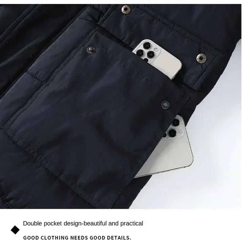 Color: black, Size: 4XL - 2024 New Men Winter Autumn Work Outwearing Parka Black Fleece Lined Thick Warm Hooded Fur Collar Coat Male Size 5XL Plush Jacket