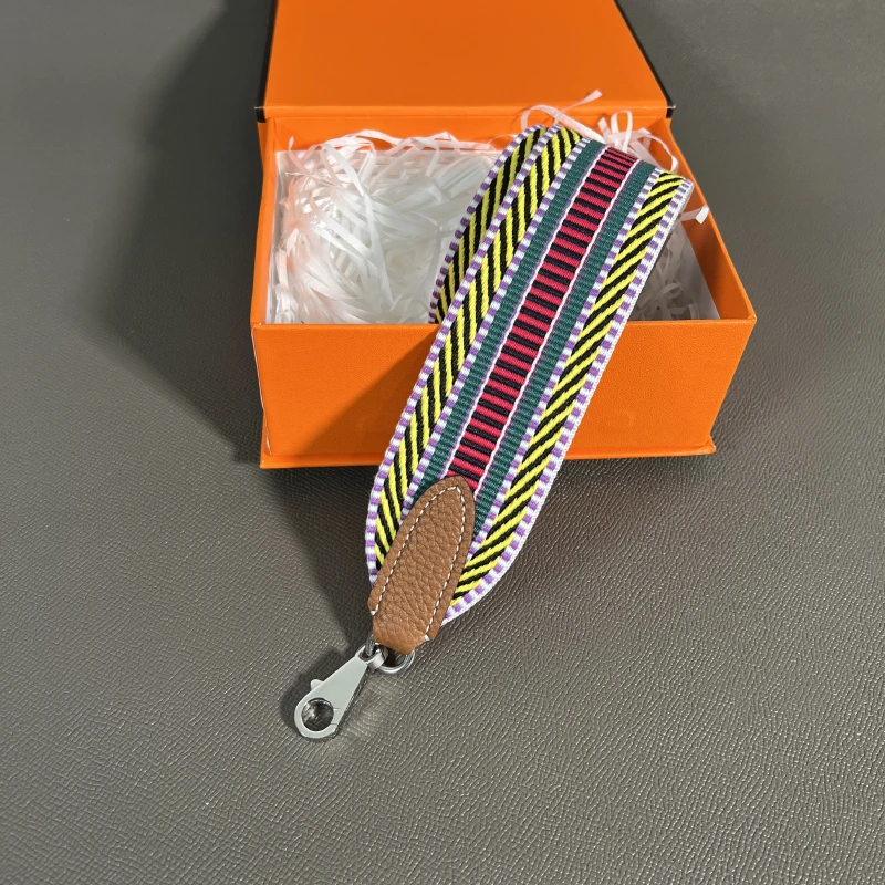 Color: Blue, Size: 7/8" - Herbag Evelyn Replacement Shoulder Strap Gold Togo Cowhide Woven Canvas 5cm Wide Hand-Sewn
