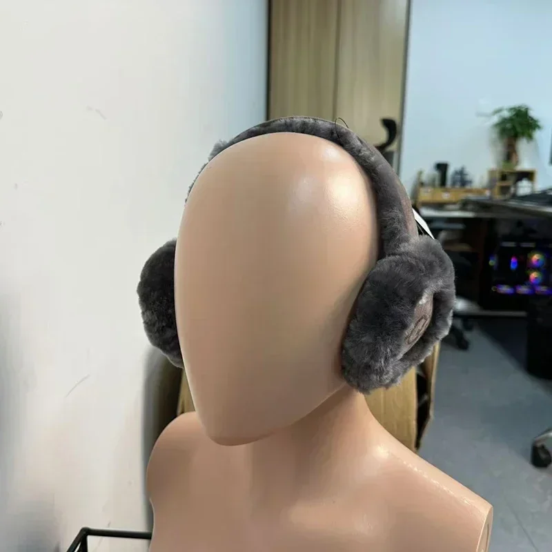 Color: WHITE - Soft Plush Ear Warmer Winter Warm for Women Men Fashion Solid Color Earflap Outdoor Cold Protection EarMuffs Ear Cover