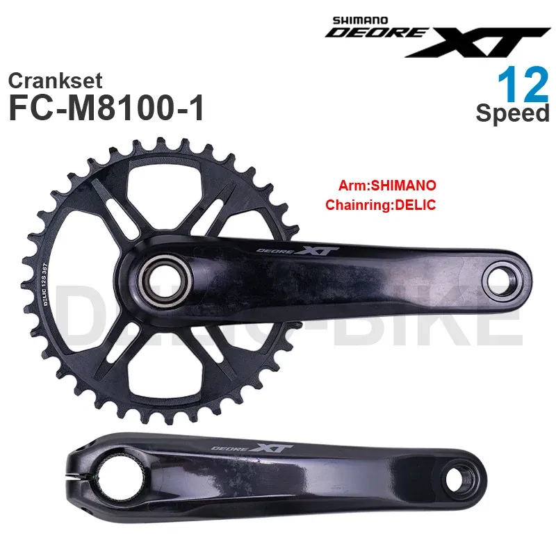 Color: Burgundy, Crank Length: 170mm, Ships From: CHINA - SHIMANO DEORE XT M8100 12 Speed Crankset FC-M8100-1 FC-M8120-1 30T 32T 34T 170mm 175mm Original parts or with DELIC Chainring
