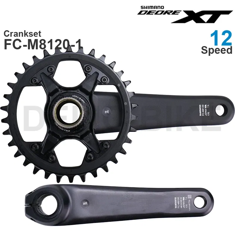 Color: Burgundy, Crank Length: 170mm, Ships From: CHINA - SHIMANO DEORE XT M8100 12 Speed Crankset FC-M8100-1 FC-M8120-1 30T 32T 34T 170mm 175mm Original parts or with DELIC Chainring