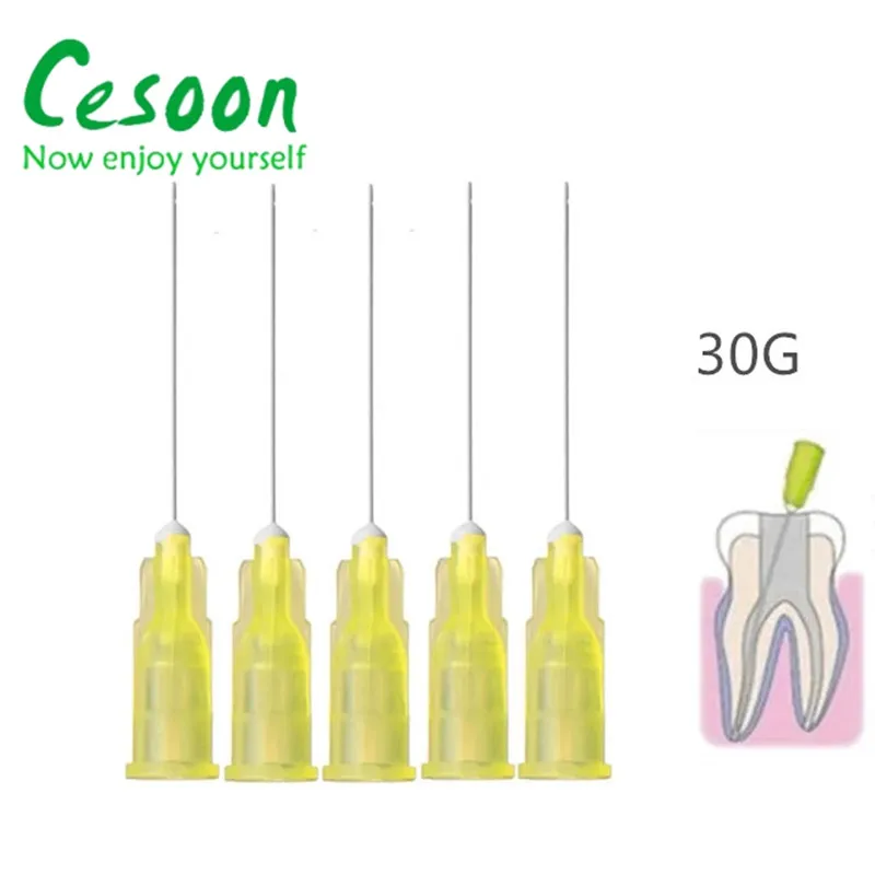 Color: Dark Green - 100Pcs/Pack Endo Irrigation Needle Dental Root Canal Rinsing End-Closed Side Hole Endodontic Flushing Cannula 0.3 0.4 0.5MM