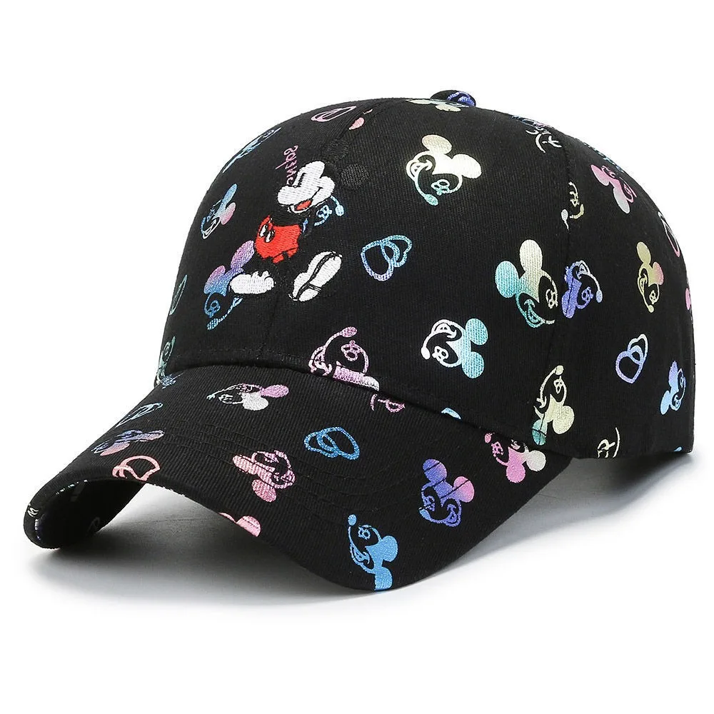 Color: Black, Size: Adjustable - Hot Sale Women Cartoon Cap Mickey Mouse Baseball Cap Female Streetwear Dad Hat