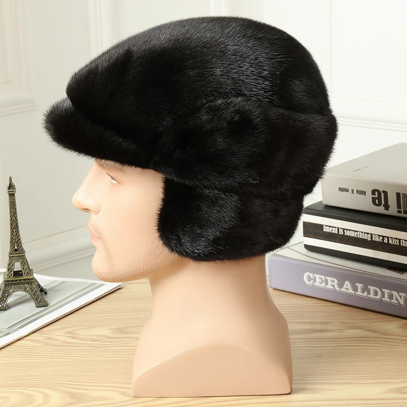 Color: Red, Hat Size: M - Real Mink Fur Hat Women'S Winter Fashion Beret Hat Warm Mink Fur Knight Beret Hat Luxury Keep Warm Russian Lady Caps