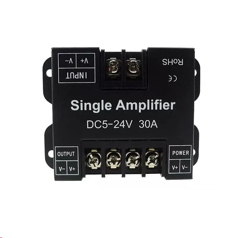 Color: Yellow - DC5V12V/24V Single Color/RGB/RGBW/RGBWW RGB+CCT LED Amplifier Controller 12A/24A/30A/50A 1CH/3CH/4CH/5CH Strip Power Repeater