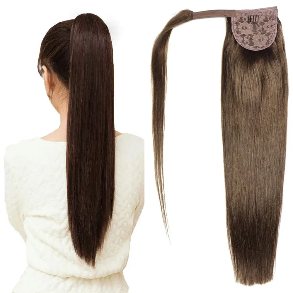 Color: P27/613, Life Span: 6 Months With Proper Care, Stretched Length: 22INCHES, Longest Hair Proportion: 35%-45% - ZZHAIR 100% Human Hair Extensions 16"-28" Machine Made Remy Magic Wrap Around Ponytail 60g-120g Clip In Horsetail Stragiht