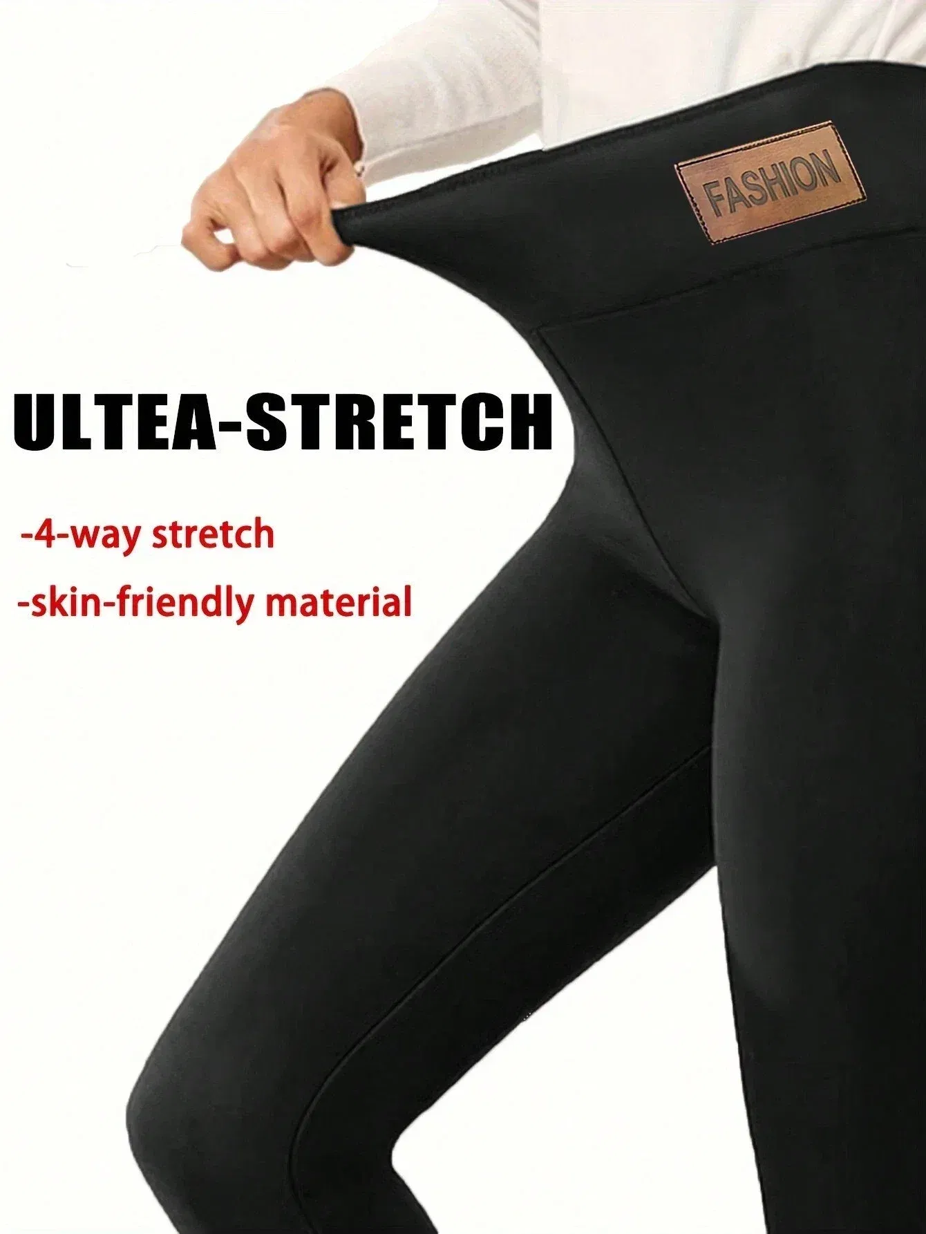 Color: black, Size: XL - Super Warm Winter Leatherlabel Leggings Of Women Skinny Stretch High Waist Prevent Cold Leggings Casual Classic Pants