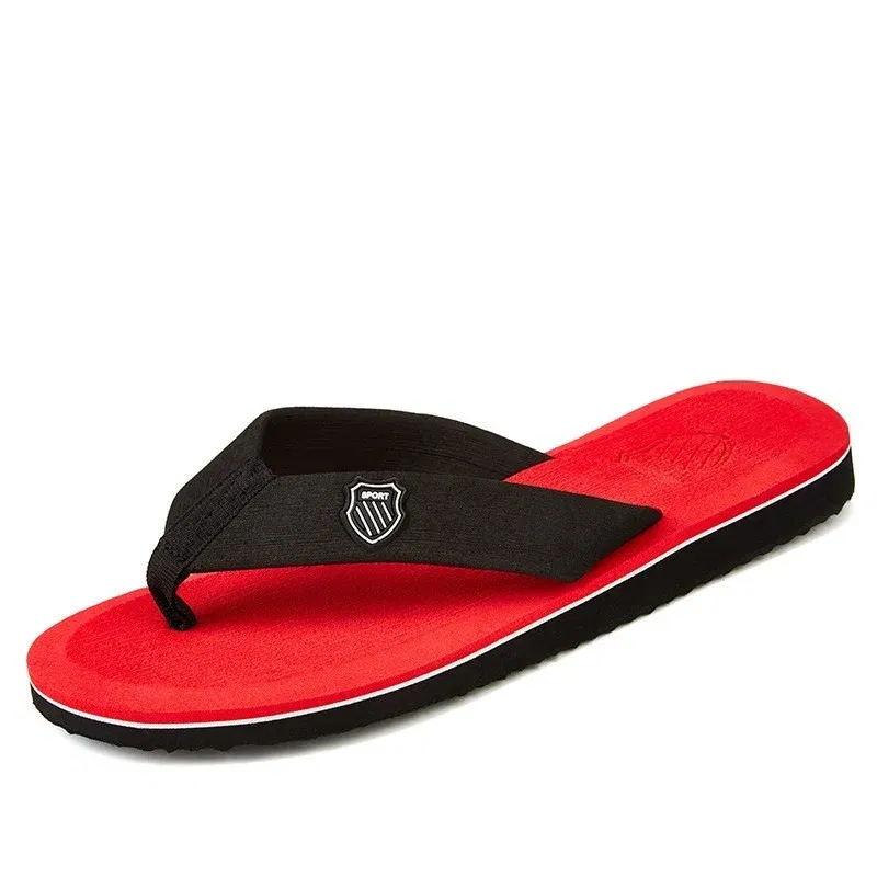 Color: black, Shoe Size: 41 - 2024 New Shoes Men Summer Men Flip Flops High Quality Beach Sandals Anti-slip Zapatos Hombre Casual Shoes Man Slippers