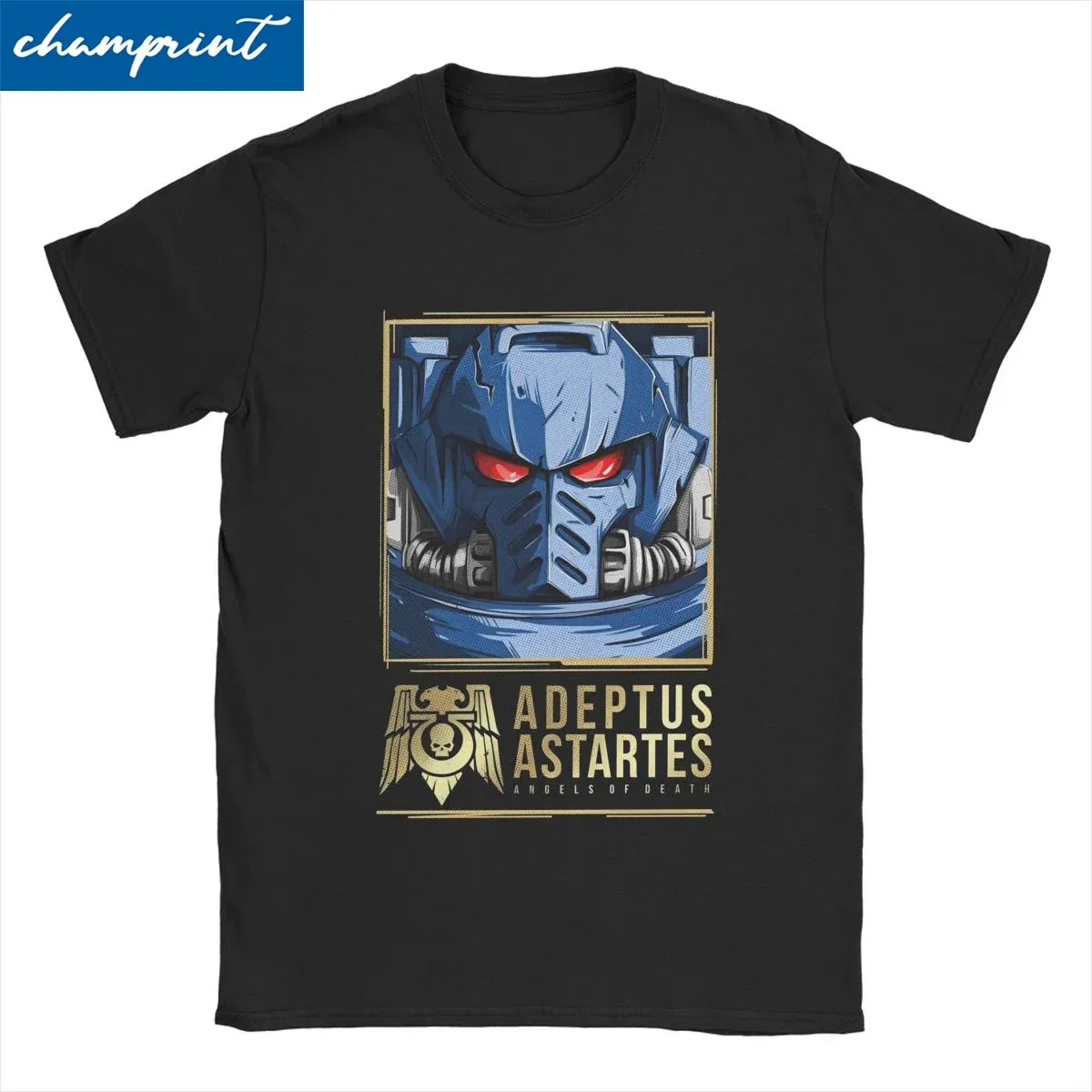 Color: Yellow, Size: 4XL - Awesome Adeptus Astartes T-Shirt Men Women's O Neck Pure Cotton T Shirts W-Warhammer 40k Short Sleeve Tee Shirt 6XL Tops