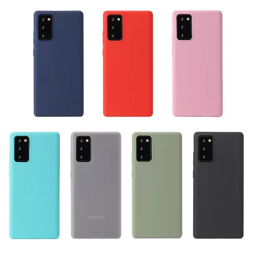 Color: Dark Blue, Material: Vinyl - Matte Case For Samsung Galaxy A51 A71 S20 Ultra S10 Plus A01 A31 A81 A91 A10 A20 A30 A40 A50 A70 Solid Color Silicone Cover