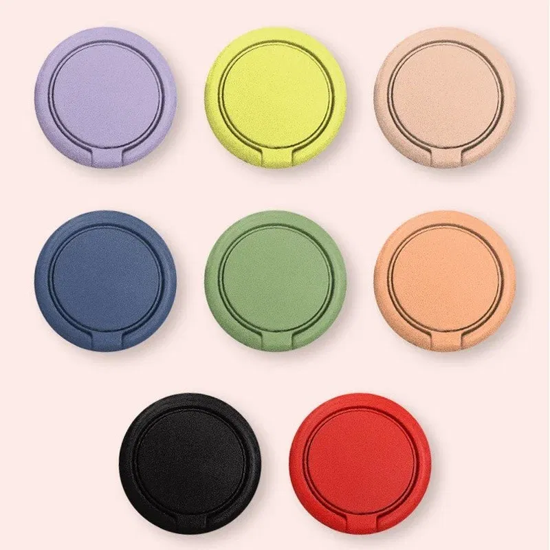 Color: black - Ring Buckle Phone Holder Stand All Metal Paint Mobile Phone Buckle  Finger Ring Phone Holder for Phone Iphone Accessories