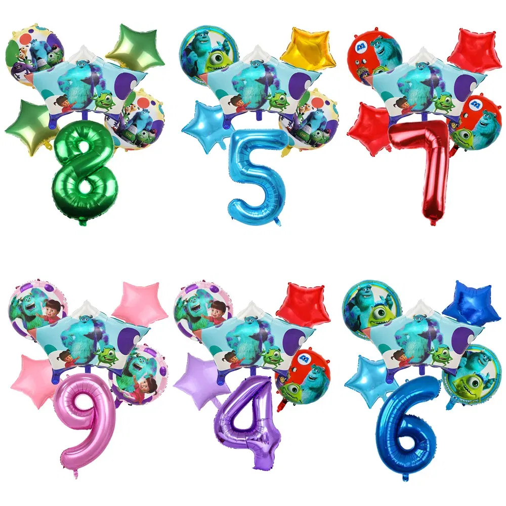 Color: VIOLET/?«?—?…°, Capacity: 480ml - Monsters University Monsters, Inc. James P. Sullivan Theme Birthday Party Decoration Crown Shaped Balloon Set Baby Shower