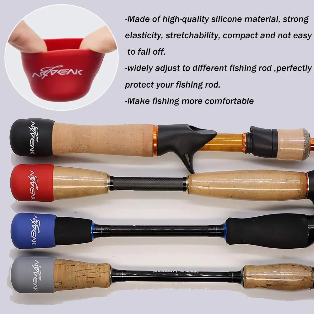 Color: Burgundy - Rod Protective Case Fishing Rod Handle Cover Rod Bottom Protector Fishing Rod Handle Protective Case Fishing Rod Fixed Ring