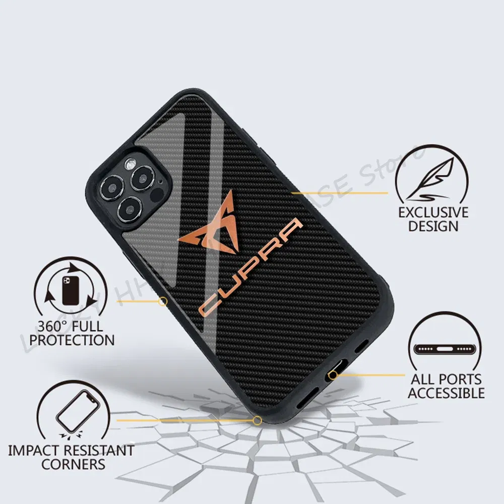Color: Beige, Material: PU - Cool Phone Case Phone Case Strong Magnetic Cupra Racing for IPhone 15 14 13 Pro Max 11 12 Mini for Magsafe