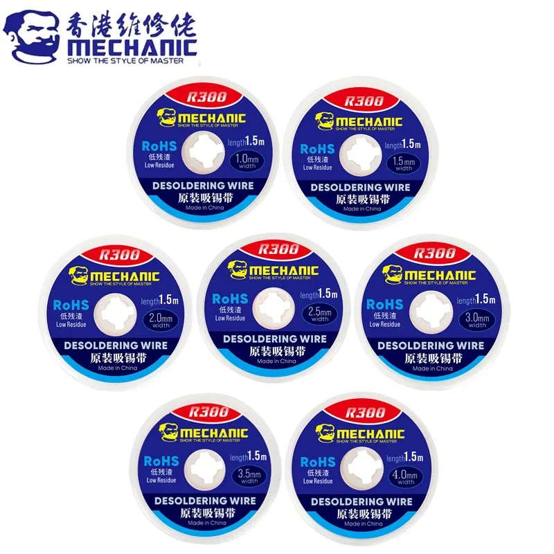 Diameter: 0.1MM - 5pcs/lot MECHANIC Desoldering Wire Solder Wick Tin Remover 1.5m Length Desoldering Braid PCB Welding Rework Tool