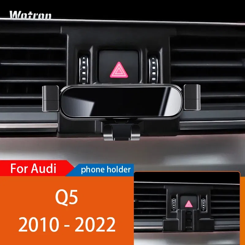 Color Name: GRAY - Car Phone Holder Mobile Mount Stand For Audi Q5 8R FY 2010-2023  Adjustable GPS Special Navigation Bracket Accessories