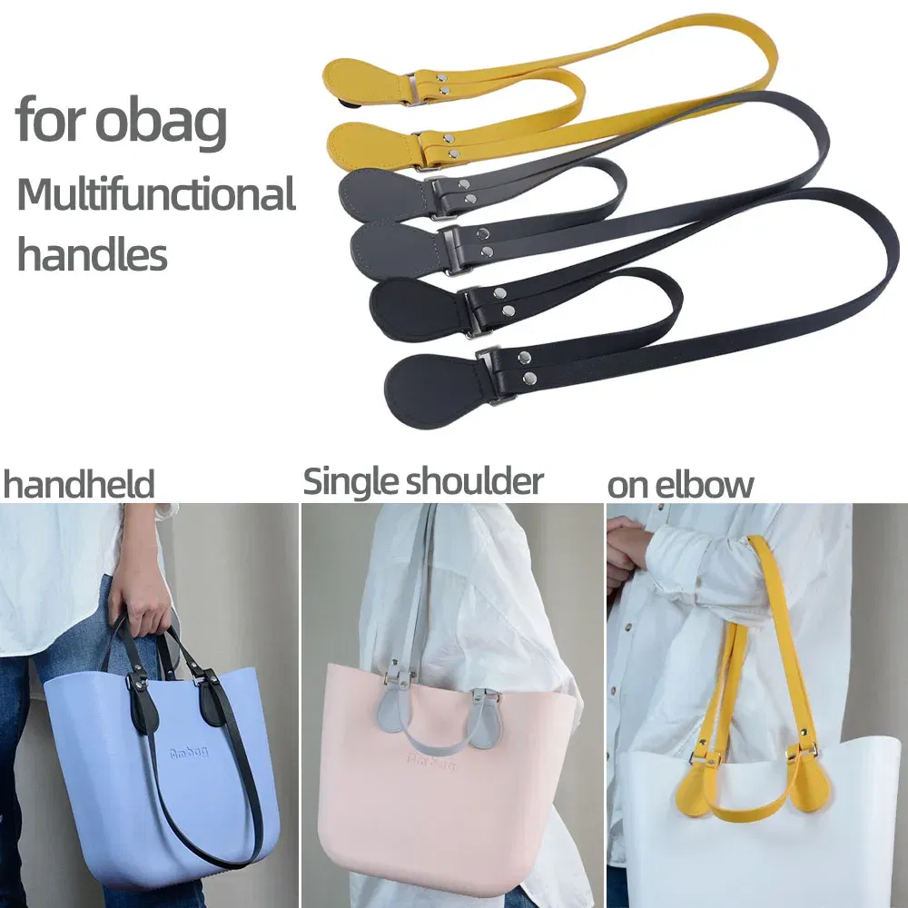 Color: Dark Grey - New Long Short Leather Handheld Single Shoulder One-Piece Straps Handles O Bag Accessories Multifunctional Strap for Obag