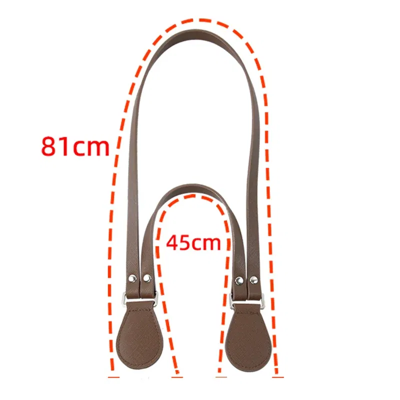 Color: Dark Grey - New Long Short Leather Handheld Single Shoulder One-Piece Straps Handles O Bag Accessories Multifunctional Strap for Obag