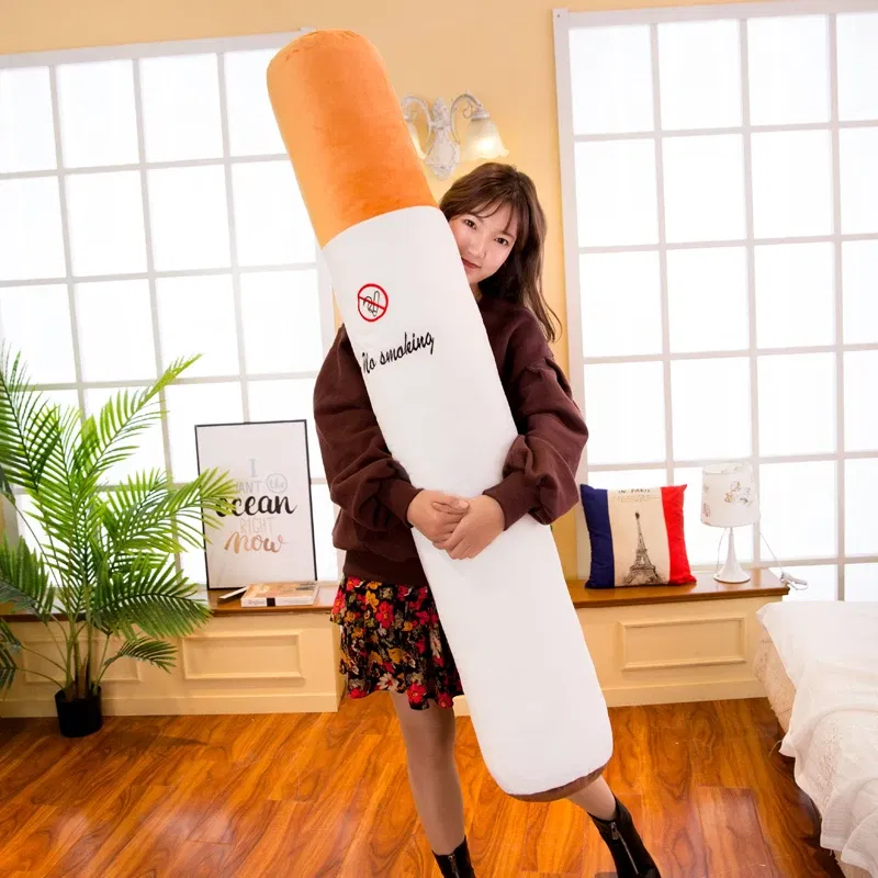Color: Light Red - Nice Creative Smoking Cylindrical Sleeping Cushion Cigarette Pillow Plush Toys Fashion Boyfriend Birthday Gift